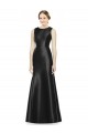 Mermaid High Neck Satin Long Black Bridesmaid Dress Barrie