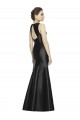 Mermaid High Neck Satin Long Black Bridesmaid Dress Barrie