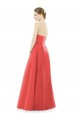 A-Line Jewel Neck Satin Long Firecracker Bridesmaid Dress Barrie
