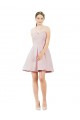 A-Line Sweetheart Satin Knee Length Pink Evening Gown / Bridesmaid Dress Barrie