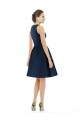 A-Line Halter Neck Satin Cocktail Length Dark Navy Bridesmaid Dress Barrie