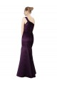Mermaid One Shoulder Satin Long Grape Prom Dress / Bridesmaid Dress Barrie