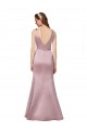 Sheath V-Neck Satin Long Burgundy Formal Evening Gown / Prom Dress / Bridesmaid Dress Barrie