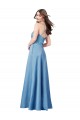 Sheath Square Neck Satin Long Sky Blue Formal Evening Gown / Prom Dress / Bridesmaid Dress Barrie