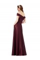 A-Line Strapless Satin Long Burgundy Gold Black Tie Evening Gown / Prom Dress / Bridesmaid Dress Barrie