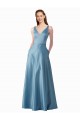 A-Line High Neck Satin Long Black Tie Prom Dress / Bridesmaid Dress Barrie