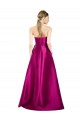 A-Line V-Neck Satin Long Merlot Prom Dress / Bridesmaid Dress Barrie