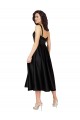 A-Line Square Neck Satin Knee Length Black Prom Dress / Bridesmaid Dress Barrie