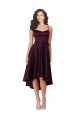 A-Line Scoop Neck Neck Satin Short Grape High Low Prom Dress / Bridesmaid Dress Barrie