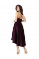 A-Line Scoop Neck Neck Satin Short Grape High Low Prom Dress / Bridesmaid Dress Barrie