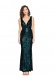 Mermaid V-Neck Sequin Long Dark Green Bridesmaid Dress / Evening Dress Barrie