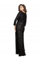 A-Line V-Neck Sequin Long Black Formal Dress / Bridesmaid Dress Barrie