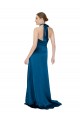 A-Line Halter Neck Silk like Satin Long Peacock Blue Formal Evening Gown / Prom Dress / Bridesmaid Dress Barrie