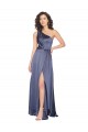 A-Line One Shoulder Silk like Satin Long Dusk Formal Evening Gown / Prom Dress / Bridesmaid Dress Barrie