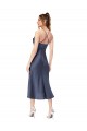 Sheath Cowl Neck Silk like Satin Midi Length Black High Low Evening Gown / Prom Dress / Bridesmaid Dress Barrie