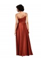 A-Line One Shoulder Silk like Satin Long Burnt Orange Black Tie Evening Gown / Prom Dress / Bridesmaid Dress Barrie