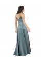 A-Line V-Neck Silk like Satin Long Black Formal Evening Gown / Prom Dress / Bridesmaid Dress Barrie
