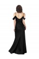 A-Line Off the Shoulder Silk like Satin Long Black Formal Evening Gown / Prom Dress / Bridesmaid Dress Barrie