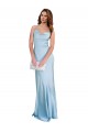 Sheath Cowl Neck Silk like Satin Long Light Sky Blue Formal Evening Gown / Prom Dress / Bridesmaid Dress Barrie