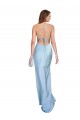 Sheath Cowl Neck Silk like Satin Long Light Sky Blue Formal Evening Gown / Prom Dress / Bridesmaid Dress Barrie