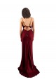 Sheath Cowl Neck Silk like Satin Long Burgundy Formal Evening Gown / Prom Dress / Bridesmaid Dress Barrie