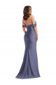 Mermaid Off the Shoulder Silk like Satin Long French Blue Black Tie Plus Size Evening Gown / Prom Dress / Bridesmaid Dress Barrie