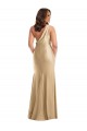 Mermaid One Shoulder Silk like Satin Long Soft Gold Formal Plus Size Evening Gown / Prom Dress / Bridesmaid Dress Barrie