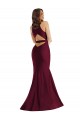 Mermaid V-Neck Silk like Satin Long Burgundy Formal Plus Size Evening Gown / Prom Dress / Bridesmaid Dress Barrie