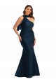 Mermaid Halter Neck Silk like Satin Long Dark Navy Formal Plus Size Evening Gown / Prom Dress / Bridesmaid Dress Barrie