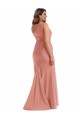 Mermaid One Shoulder Silk like Satin Long Georgia Peach Black Tie Plus Size Evening Gown / Prom Dress / Bridesmaid Dress Barrie