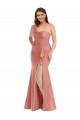 Mermaid One Shoulder Silk like Satin Long Georgia Peach Black Tie Plus Size Evening Gown / Prom Dress / Bridesmaid Dress Barrie