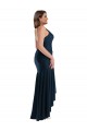 Mermaid Spaghetti Straps Silk like Satin Long Dark Navy High Low Plus Size Evening Gown / Prom Dress / Bridesmaid Dress Barrie