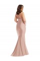 Mermaid Halter Neck Silk like Satin Long Dusty Pink Formal Plus Size Evening Gown / Prom Dress / Bridesmaid Dress Barrie