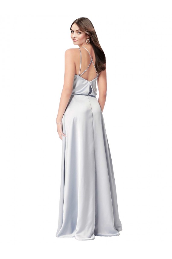 A-Line Halter Neck Silk like Satin Long Fog Formal Evening Gown / Bridesmaid Dress Barrie
