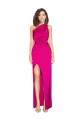 Sheath One Shoulder Silk like Satin Long Fuchsia Formal Evening Gown / Prom Dress / Bridesmaid Dress Barrie
