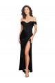 A-Line Sweetheart Silk like Satin Long Black Black Tie Evening Gown / Prom Dress / Bridesmaid Dress Barrie