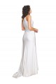 A-Line One Shoulder Silk like Satin Long White Wedding Dress Barrie