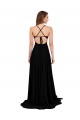 A-Line V-Neck Spandex Long Black Black Tie Evening Gown / Prom Dress / Bridesmaid Dress Barrie