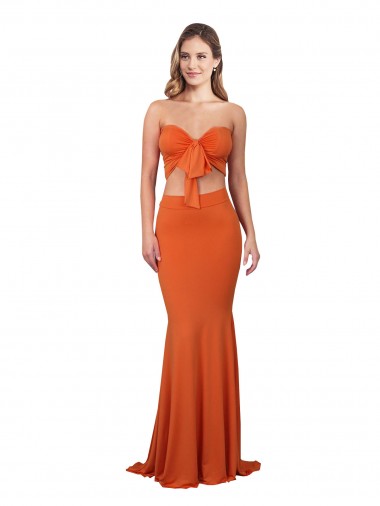 Mermaid Strapless Spandex Long Orange Formal Evening Gown / Prom Dress / Bridesmaid Dress Barrie