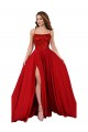 A-Line Square Neck Spandex & Lace Long Red Semi Formal Evening Dress / Prom Dress / Bridesmaid Dress Barrie