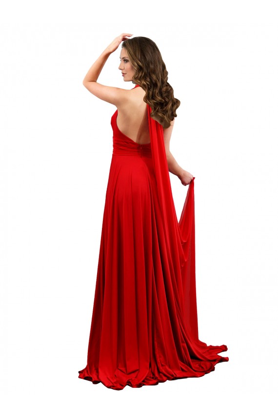 A-Line Halter Neck Spandex Long Red Formal Evening Gown / Prom Dress / Bridesmaid Dress Barrie