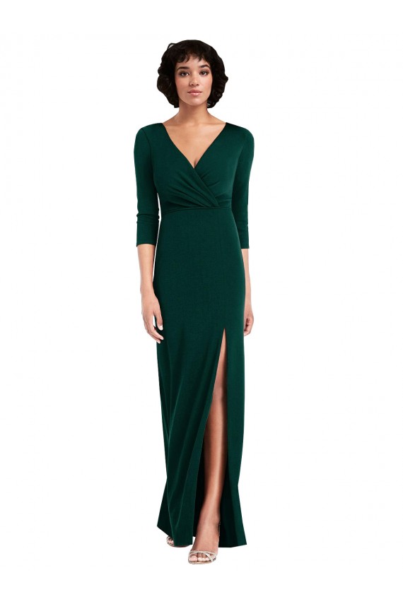 Trumpet V-Neck Spandex Long Dark Green Formal Evening Gown / Prom Dress / Bridesmaid Dress Barrie