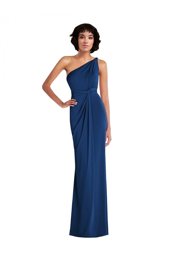 Sheath One Shoulder Spandex Long Royal Blue Semi Formal Evening Dress / Prom Dress / Bridesmaid Dress Barrie