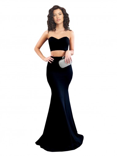 Mermaid High Neck Stretch Crepe Long Black Formal Evening Gown / Prom Dress / Bridesmaid Dress Barrie