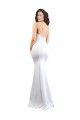 Mermaid High Neck Stretch Crepe Long White Black Tie Evening Gown / Prom Dress / Bridesmaid Dress Barrie