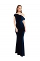 Mermaid One Shoulder Stretch Crepe Long Dark Navy Formal Evening Gown / Prom Dress / Bridesmaid Dress Barrie