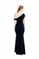 Mermaid One Shoulder Stretch Crepe Long Dark Navy Formal Evening Gown / Prom Dress / Bridesmaid Dress Barrie