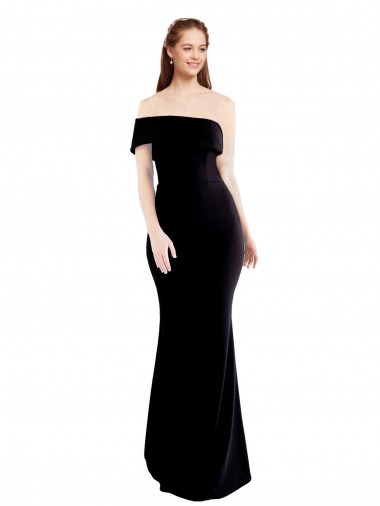 Mermaid One Shoulder Stretch Crepe Long Black Formal Evening Gown / Prom Dress / Bridesmaid Dress Barrie