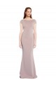 Mermaid Boat Neck Stretch Crepe Long Dusty Pink Formal Evening Gown / Prom Dress / Bridesmaid Dress Barrie