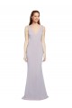 Mermaid V-Neck Stretch Crepe Long Arctic Lilac Formal Evening Gown / Prom Dress / Bridesmaid Dress Barrie